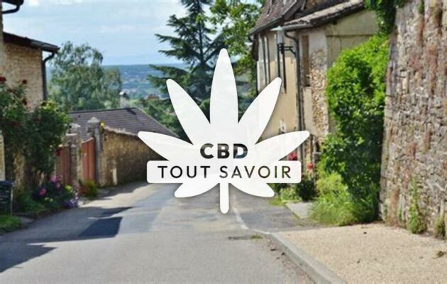 Village à Revonnas avec feuille Cannabis CBD