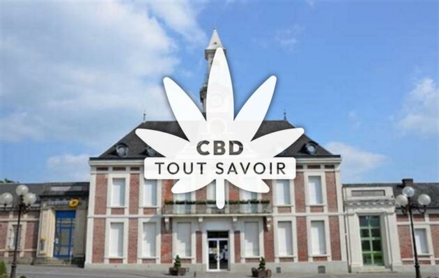 Village à Ribemont avec feuille Cannabis CBD