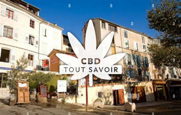 Village à Riez avec feuille Cannabis CBD