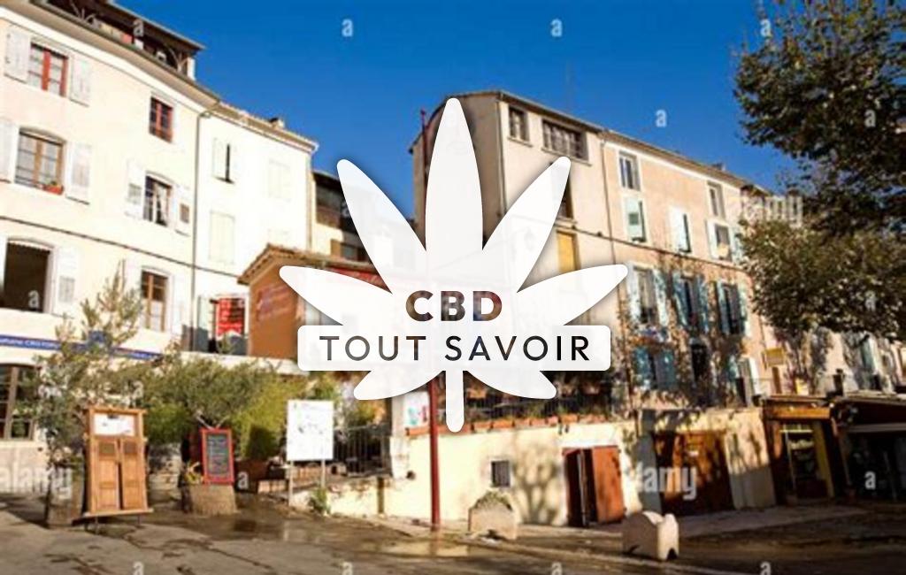 Village à Riez avec feuille Cannabis CBD