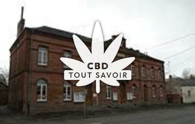 Village à Rocquigny avec feuille Cannabis CBD