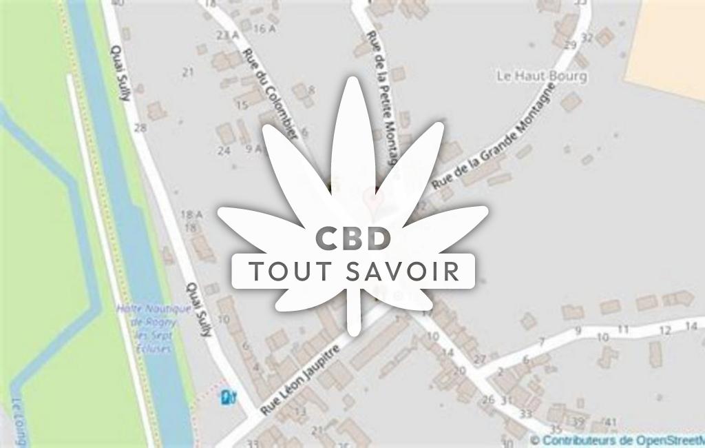 Village à Rogny avec feuille Cannabis CBD