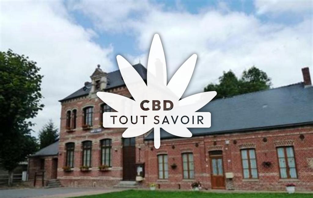 Village à Romery avec feuille Cannabis CBD