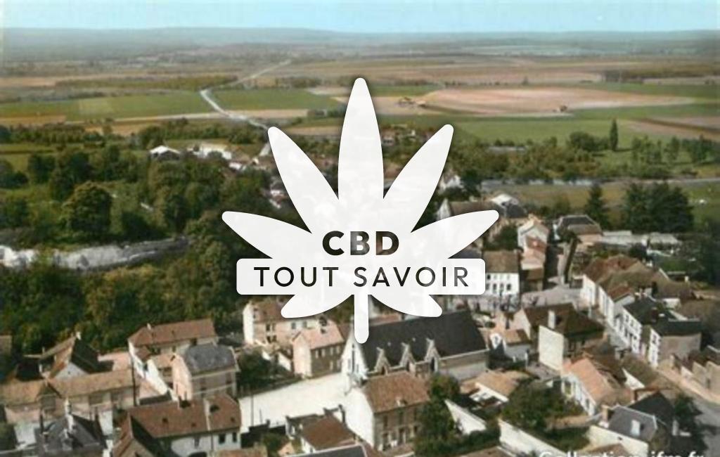 Village à Roucy avec feuille Cannabis CBD