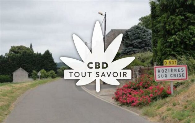 Village à Rozieres-sur-Crise avec feuille Cannabis CBD