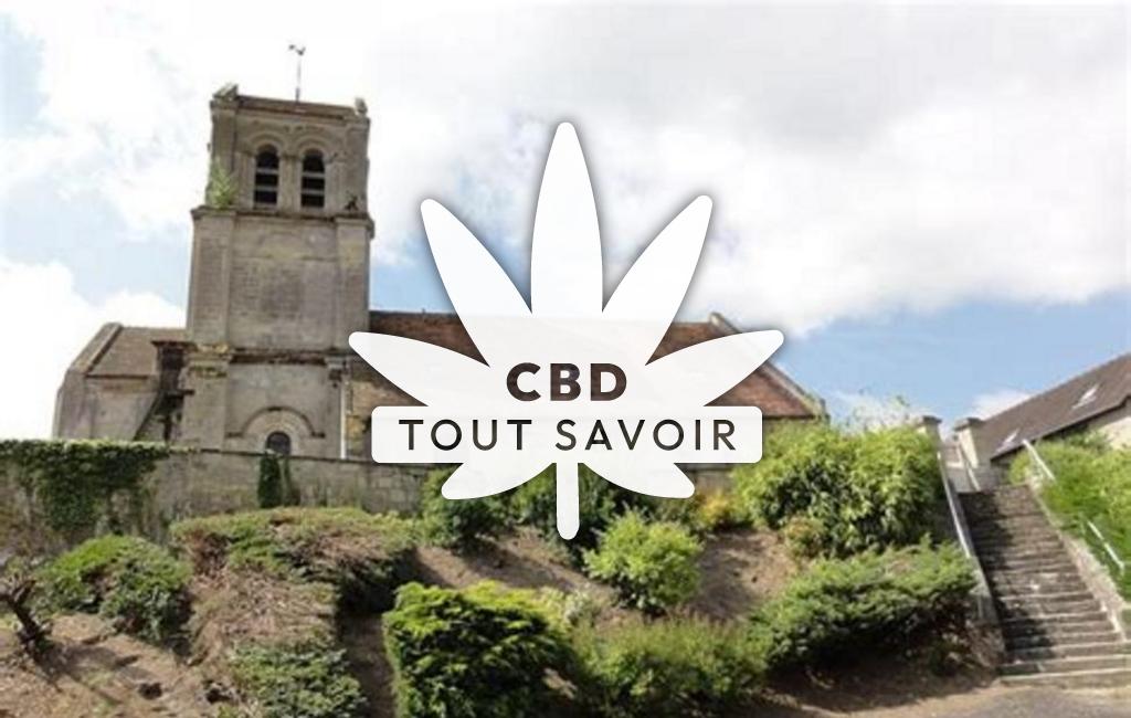 Village à Saconin-Et-Breuil avec feuille Cannabis CBD