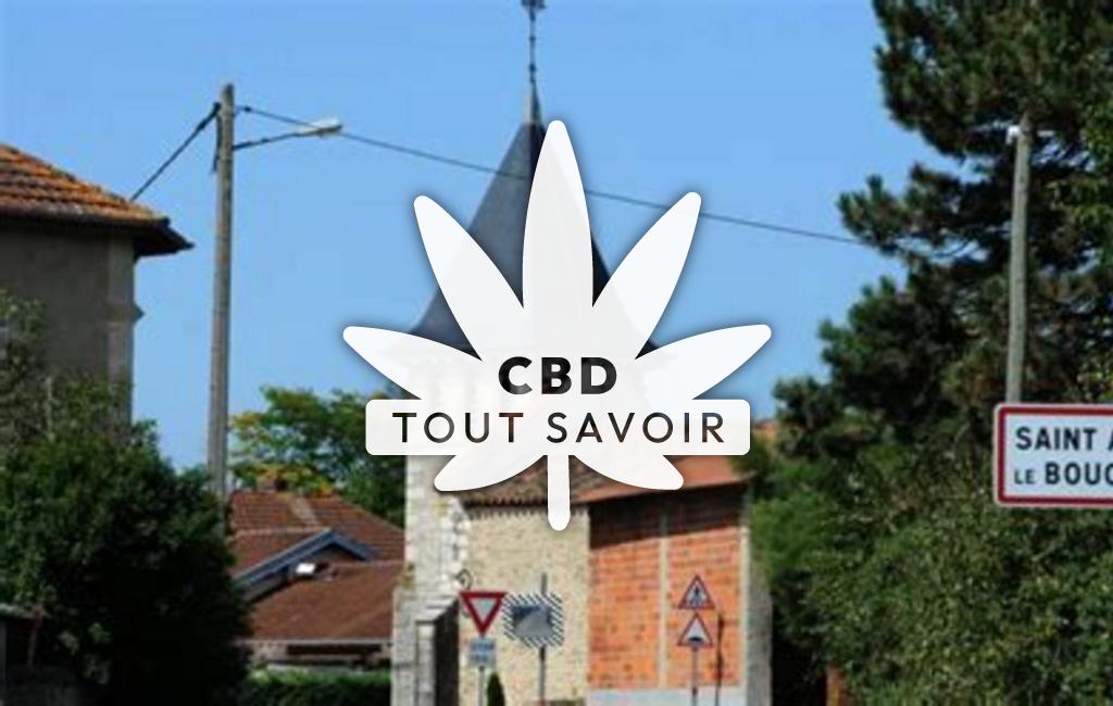 Village à Saint-Andre-le-Bouchoux avec feuille Cannabis CBD