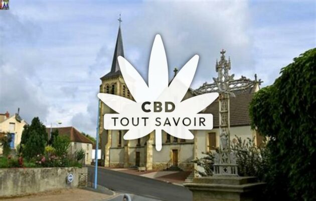 Village à Saint-Angel avec feuille Cannabis CBD