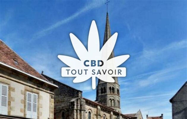 Village à Saint-Aubin-le-Monial avec feuille Cannabis CBD