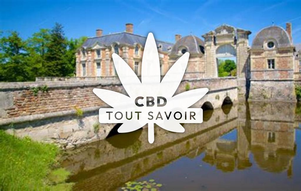 Village à Saint-Aubin avec feuille Cannabis CBD