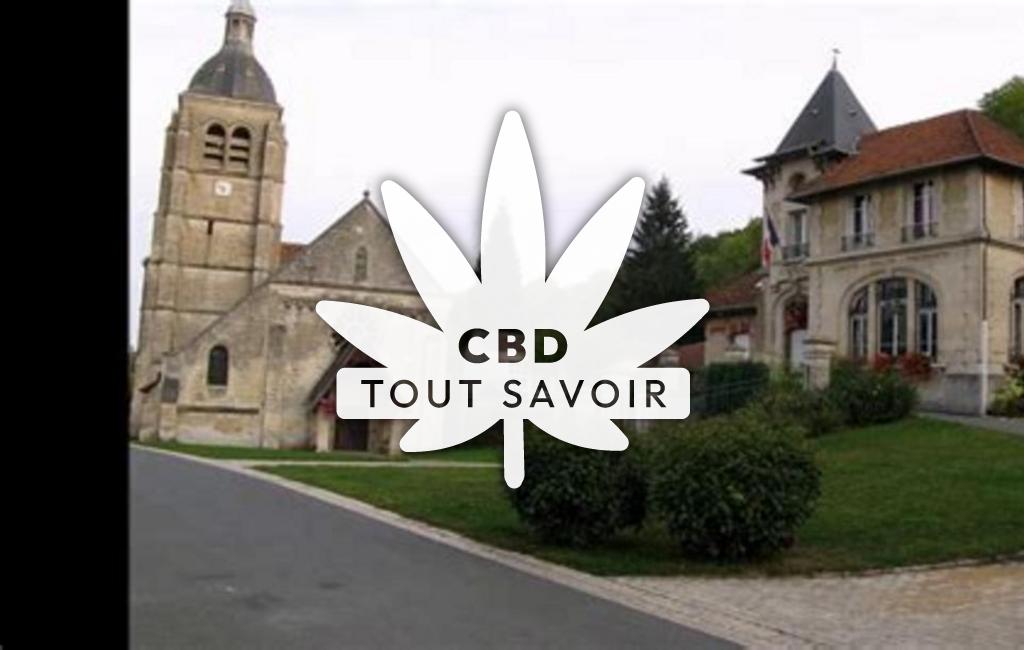 Village à Saint-Bandry avec feuille Cannabis CBD