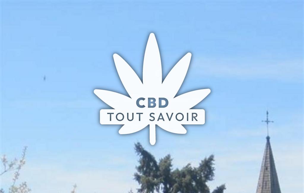 Village à Saint-Caprais avec feuille Cannabis CBD