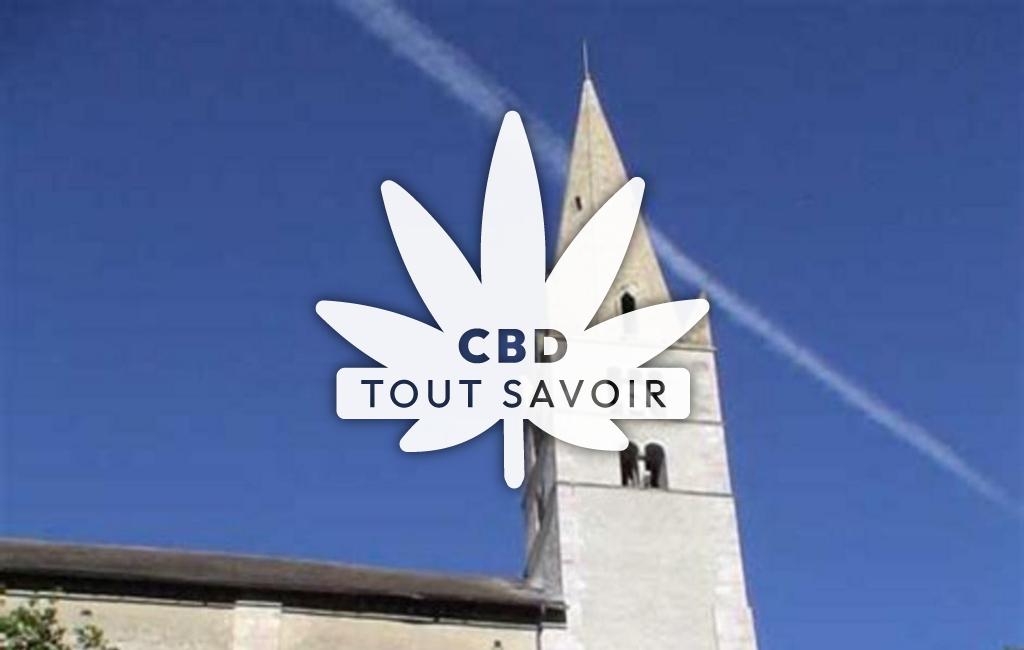 Village à Saint-Crepin avec feuille Cannabis CBD