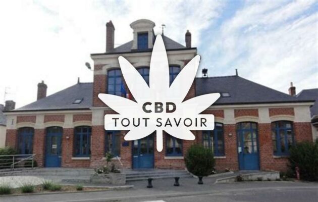 Village à Saint-Erme-Outre-Et-Ramecourt avec feuille Cannabis CBD