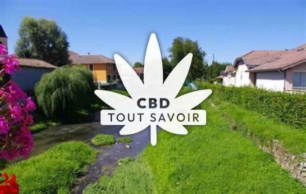 Village à Saint-Etienne-sur-Chalaronne avec feuille Cannabis CBD