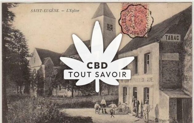 Village à Saint-Eugene avec feuille Cannabis CBD