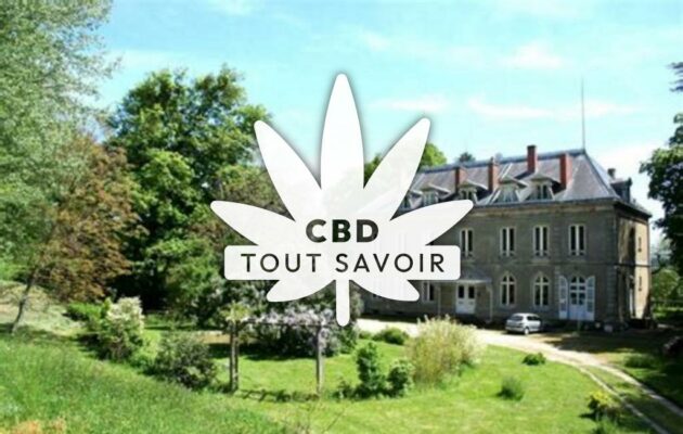 Village à Saint-Fargeol avec feuille Cannabis CBD