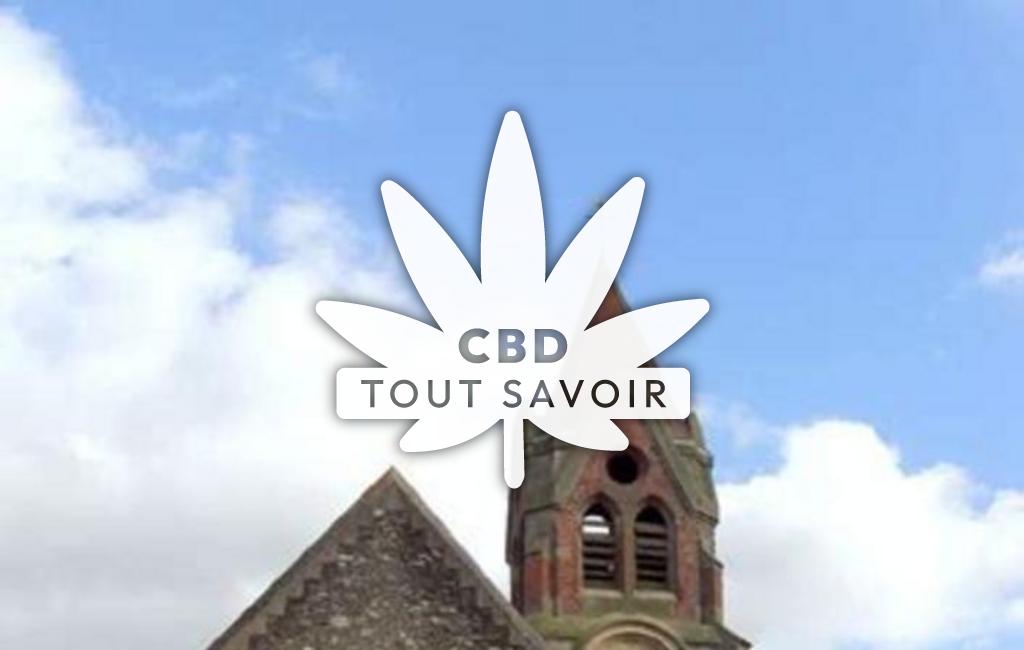 Village à Saint-Gengoulph avec feuille Cannabis CBD