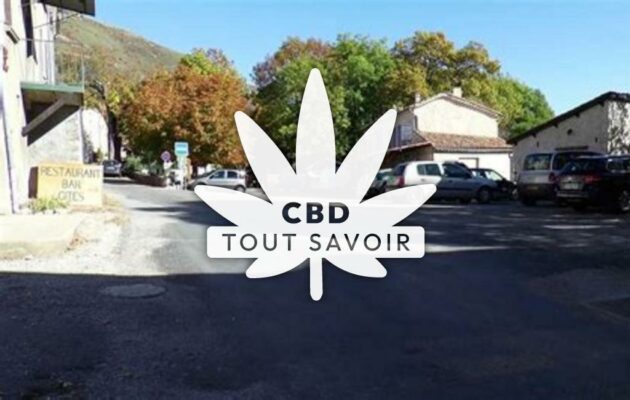 Village à Saint-Geniez avec feuille Cannabis CBD