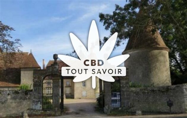 Village à Saint-Germain-de-Salles avec feuille Cannabis CBD