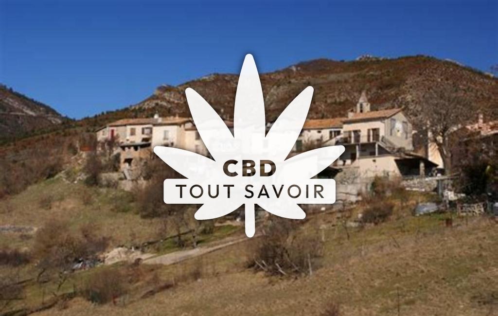 Village à Saint-Jacques avec feuille Cannabis CBD