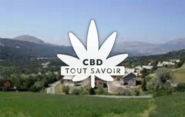 Village à Saint-Jean-Saint-Nicolas avec feuille Cannabis CBD