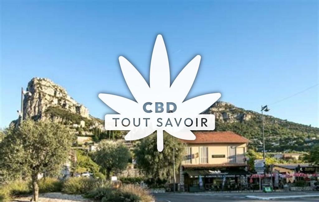 Village à Saint-Jeannet avec feuille Cannabis CBD