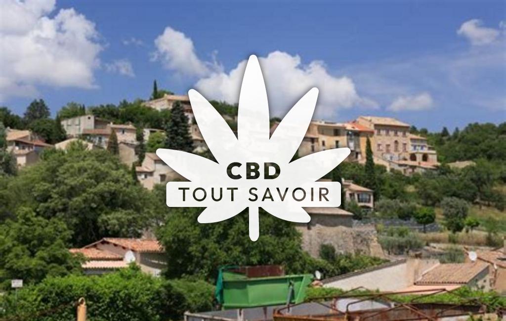 Village à Saint-Julien-D'Asse avec feuille Cannabis CBD