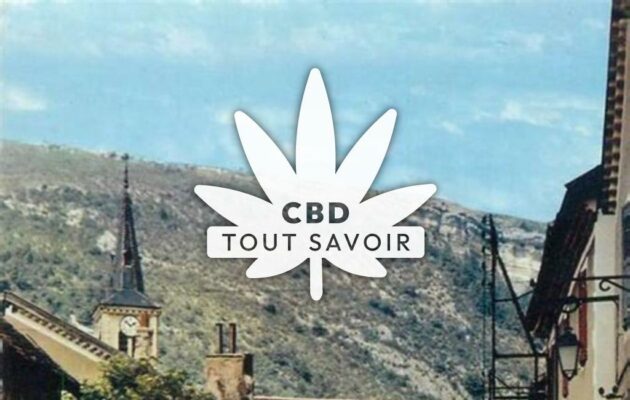 Village à Saint-Julien-en-Beauchene avec feuille Cannabis CBD