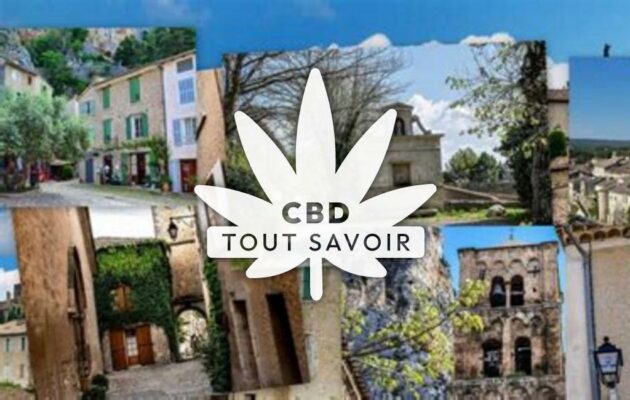 Village à Saint-Jurs avec feuille Cannabis CBD