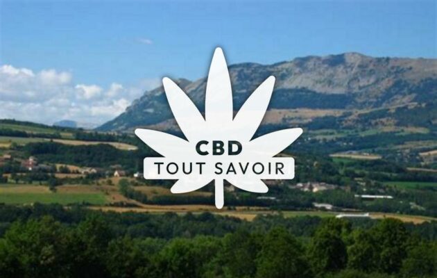 Village à Saint-Laurent-du-Cros avec feuille Cannabis CBD