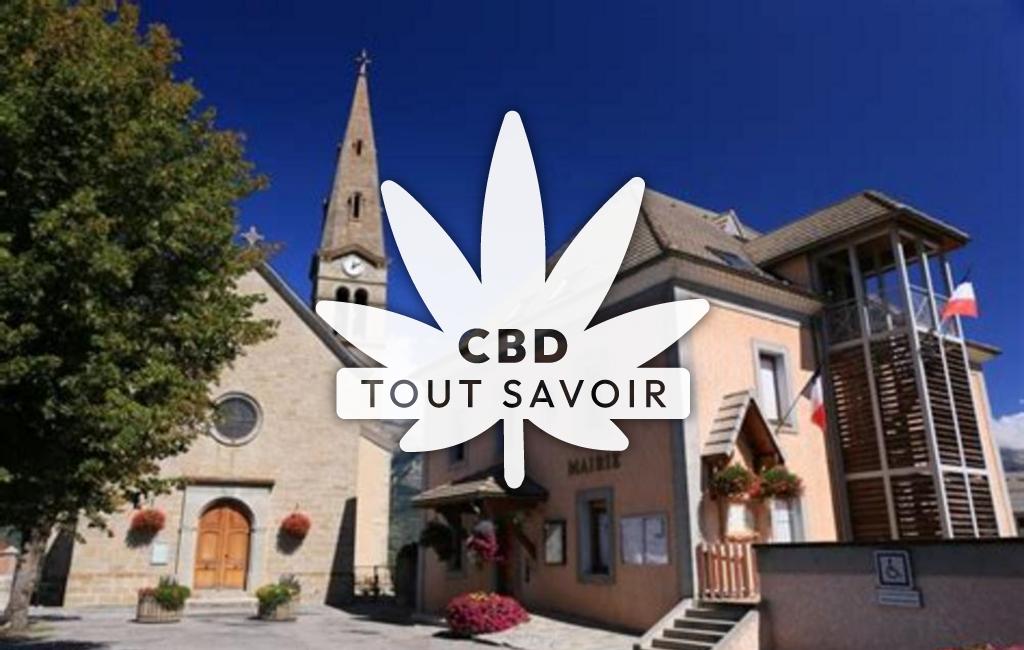 Village à Saint-Leger-les-Melezes avec feuille Cannabis CBD