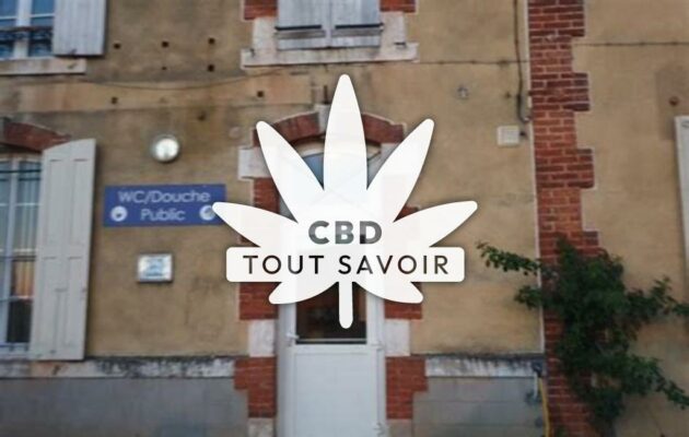 Village à Saint-Leopardin-D'Augy avec feuille Cannabis CBD