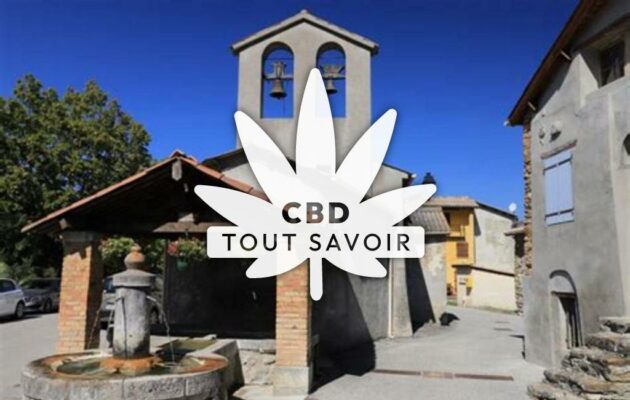 Village à Saint-Lions avec feuille Cannabis CBD