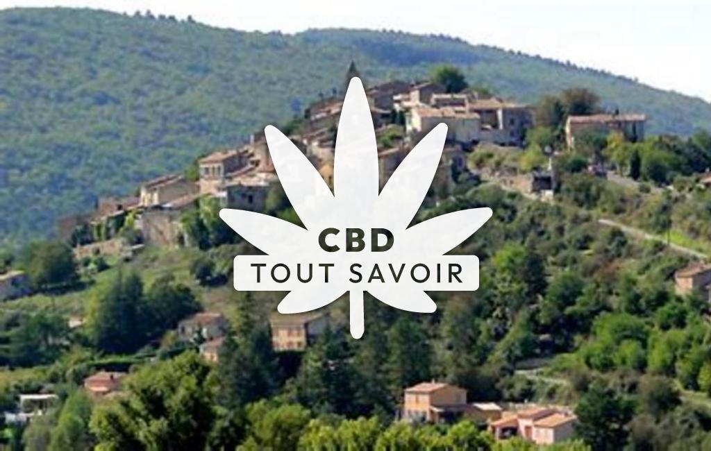 Village à Saint-Maime avec feuille Cannabis CBD