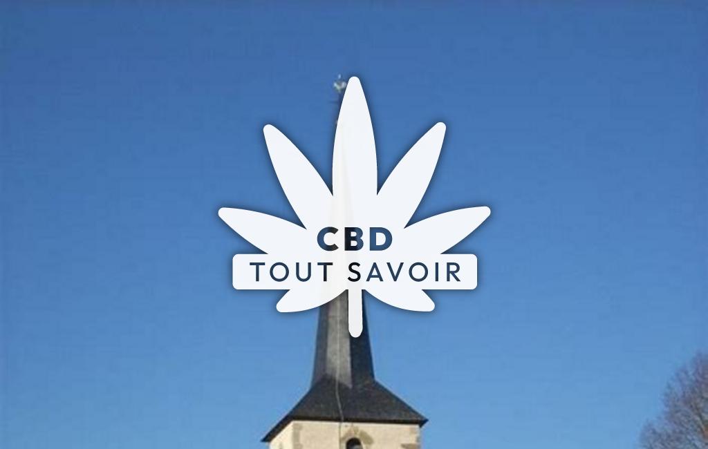 Village à Saint-Marcel-en-Murat avec feuille Cannabis CBD