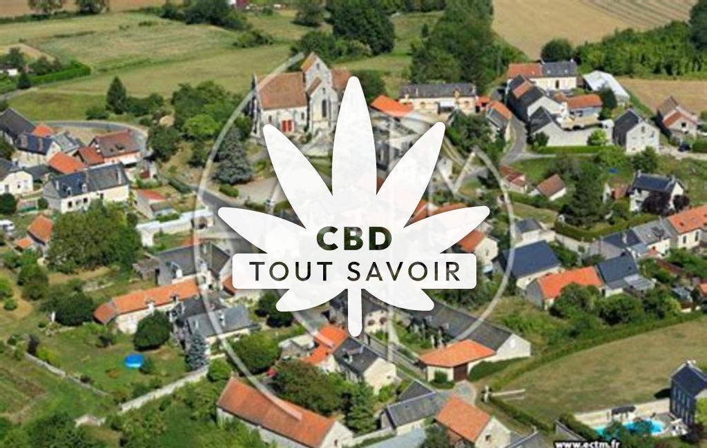 Village à Saint-Mard avec feuille Cannabis CBD