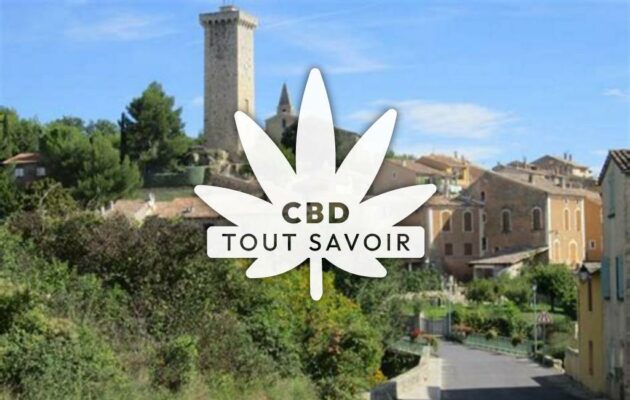 Village à Saint-Martin-de-Bromes avec feuille Cannabis CBD