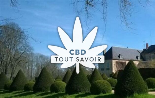 Village à Saint-Martin-des-Lais avec feuille Cannabis CBD