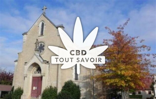 Village à Saint-Martin-le-Chatel avec feuille Cannabis CBD