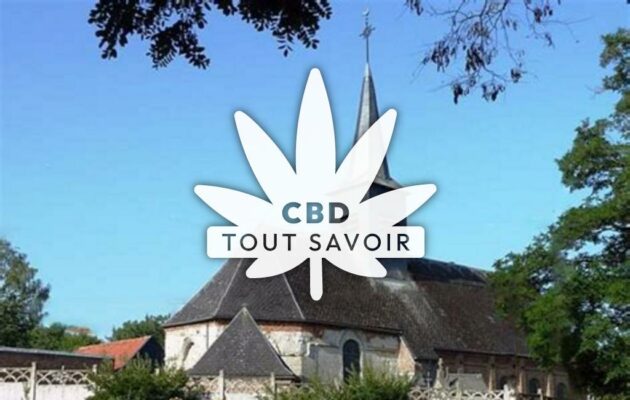 Village à Saint-Martin-Riviere avec feuille Cannabis CBD