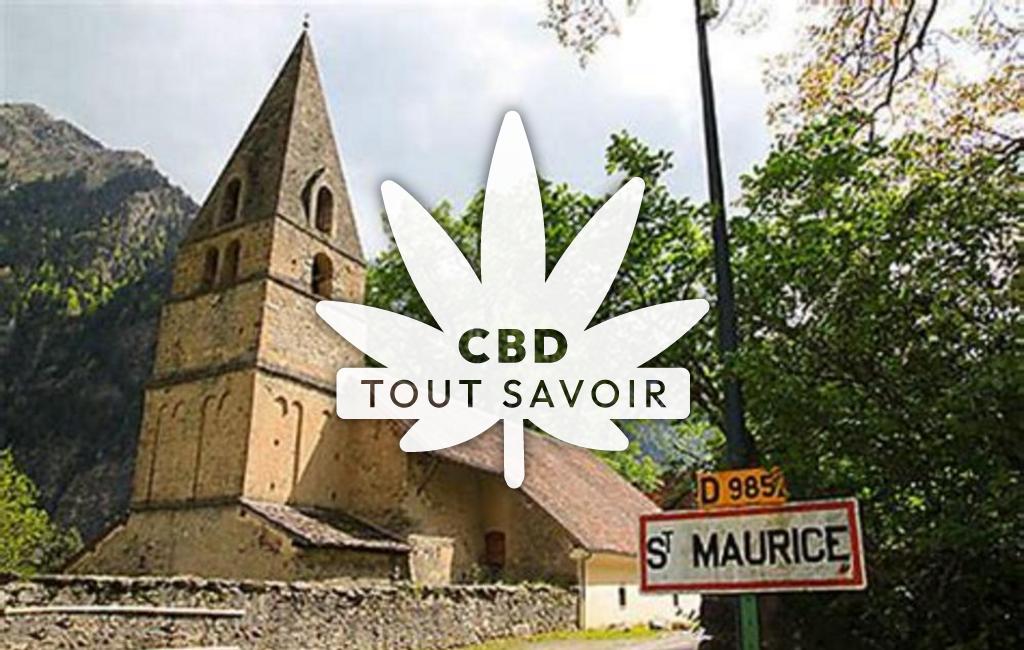 Village à Saint-Maurice-en-Valgodemard avec feuille Cannabis CBD