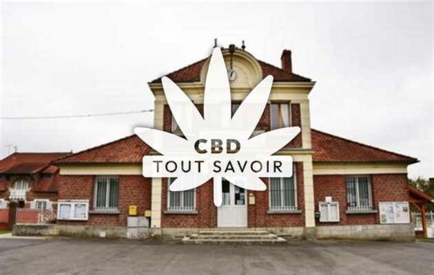 Village à Saint-Paul-aux-Bois avec feuille Cannabis CBD