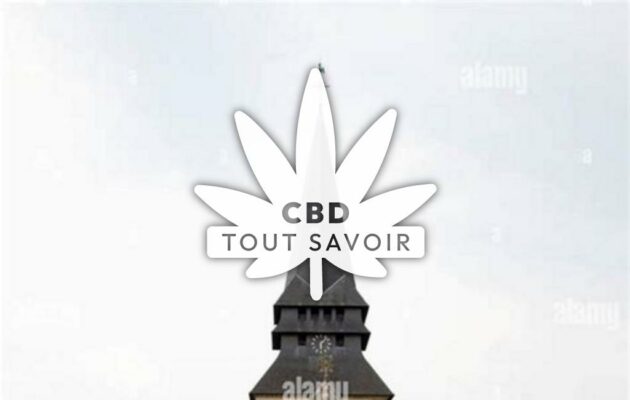 Village à Saint-Pierre-Aigle avec feuille Cannabis CBD