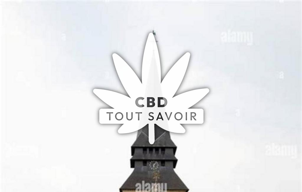 Village à Saint-Pierre-Aigle avec feuille Cannabis CBD