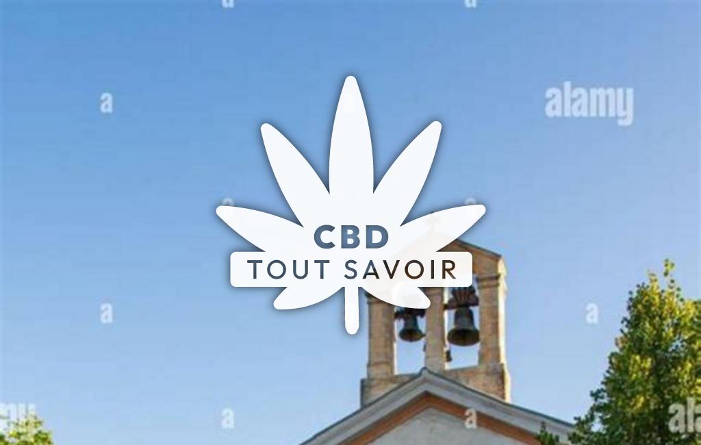 Village à Saint-Pierre-D'Argencon avec feuille Cannabis CBD