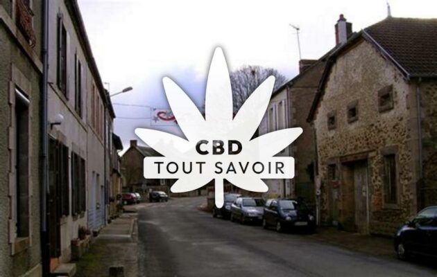 Village à Saint-Sauvier avec feuille Cannabis CBD