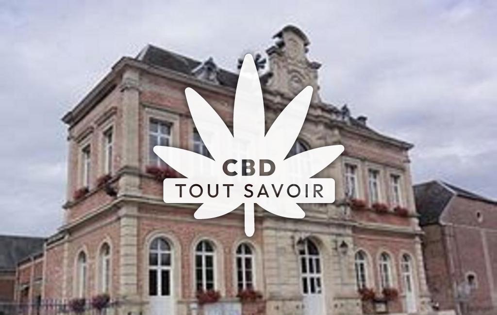 Village à Saint-Simon avec feuille Cannabis CBD