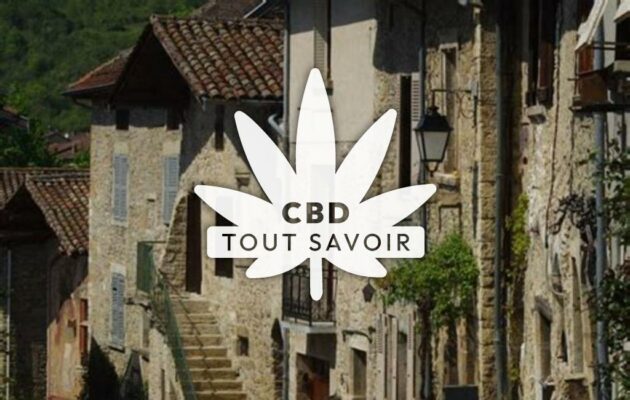 Village à Saint-Sorlin-en-Bugey avec feuille Cannabis CBD