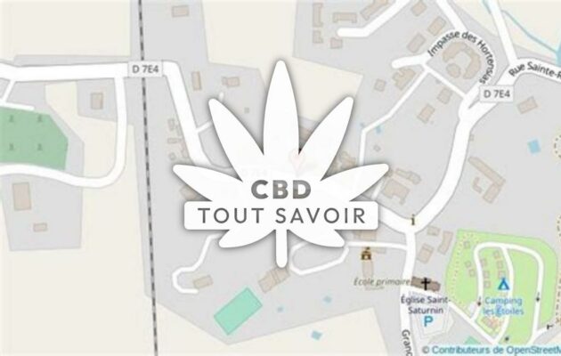 Village à Saint-Sornin avec feuille Cannabis CBD